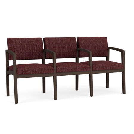 Lesro Lenox 3 Seat Tandem Seating W/ Arms, 65 in W 26 in L 31.5 in H LW3103